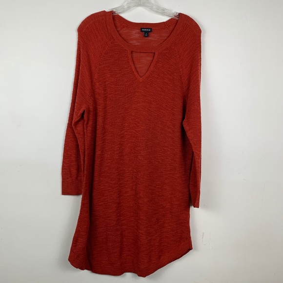 torrid Sweaters - Torrid Burnt Orange Long Sweater 1 1X Tunic Style
